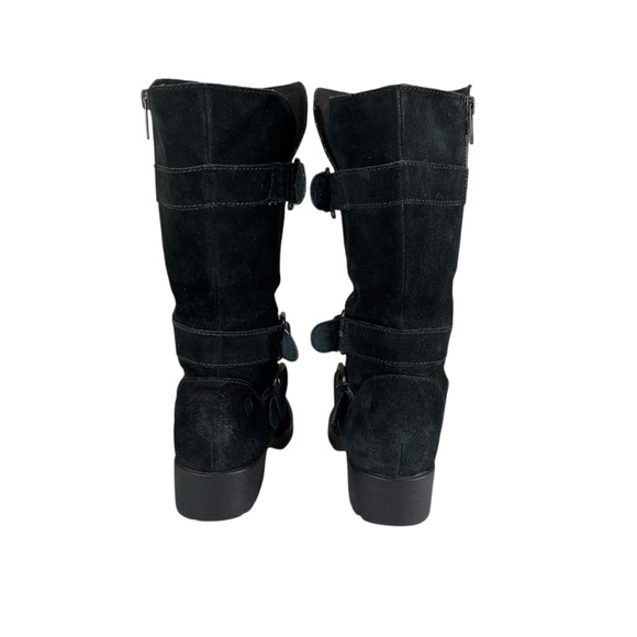 Born Black Suede Leather Buckle Heeled Boots - Women’s Size 6.5 - Picture 8 of 16